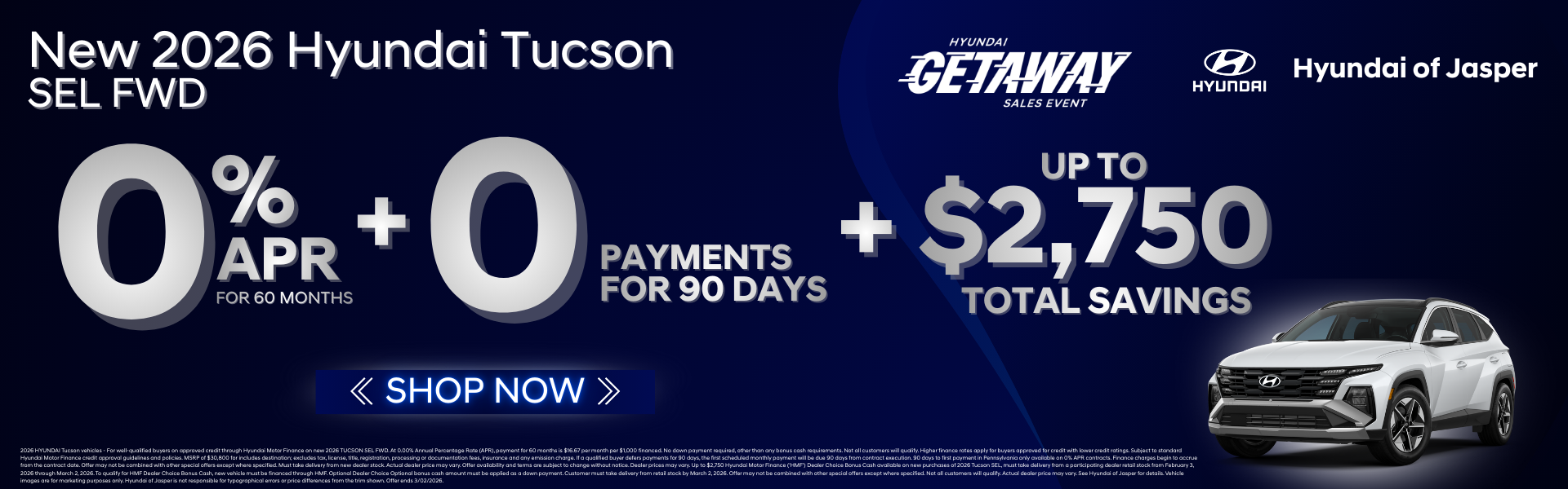 Get 0% APR for 60 mos. + 90 days no payments + savings