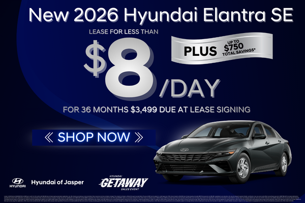 Lease a 2026 Elantra for less than $8/day