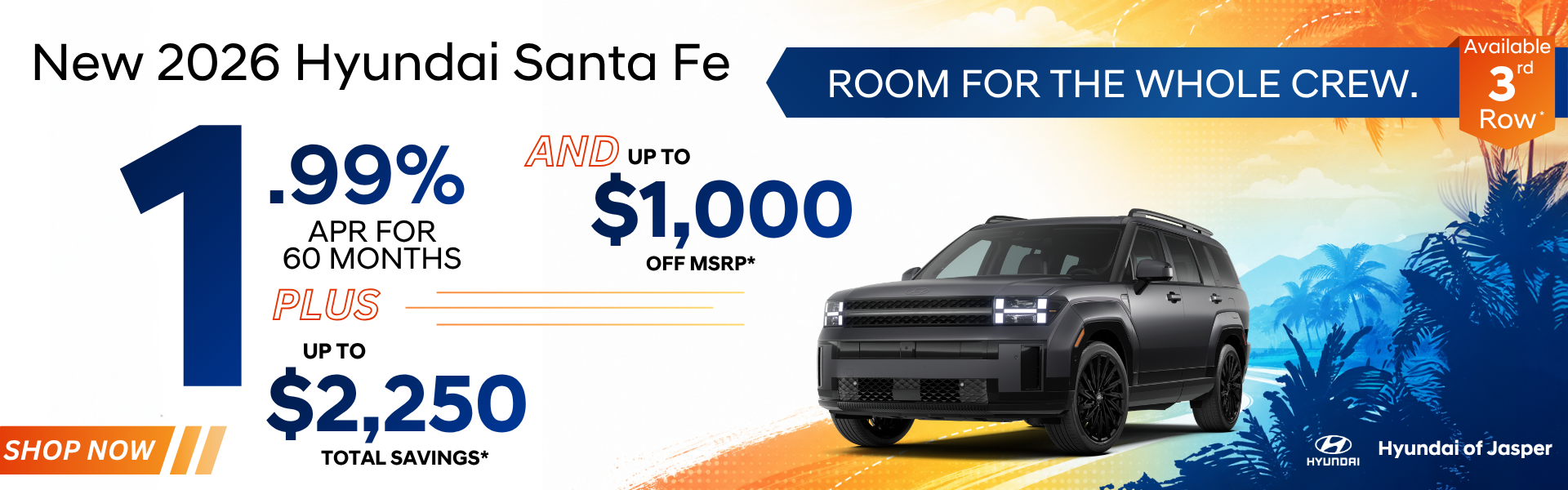 New 2026 Hyundai Santa Fe APR Offer