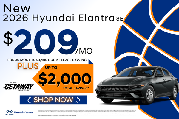 Lease a new 2026 Hyundai Elantra for $209 a month